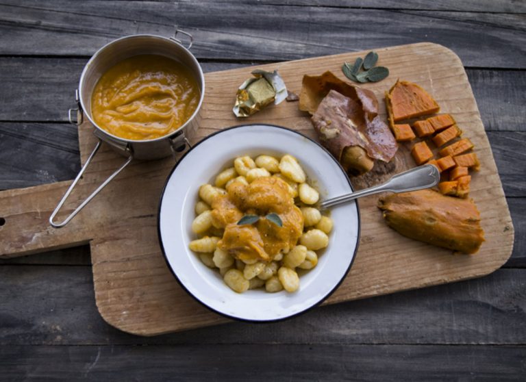 Gnocchi with sweet potato sauce